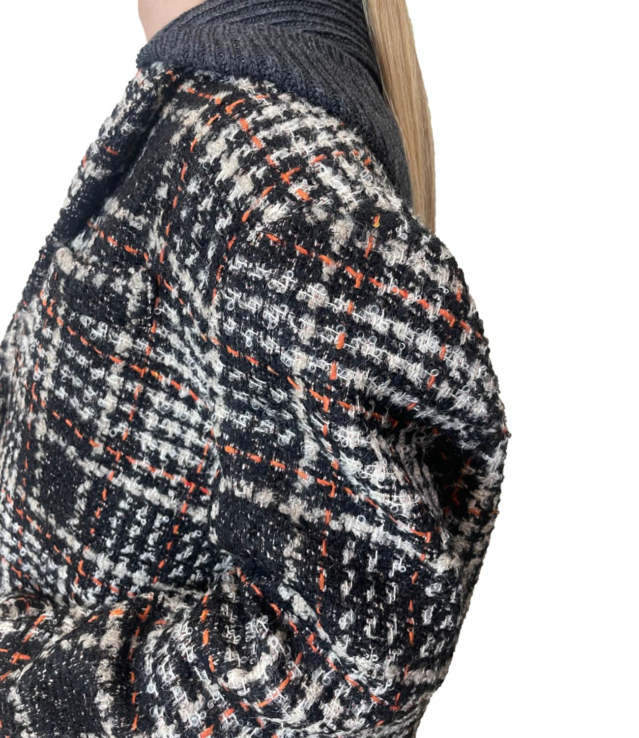 Vicolo Giacca Oversize Check Nero Donna