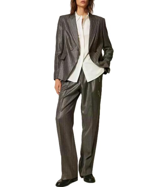 Actitude Twinset Blazer da Donna - Antracite Spalmato - 262ap2433