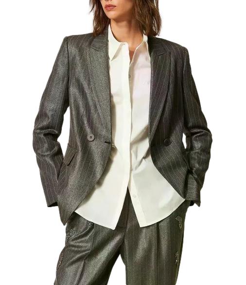 Actitude Twinset Blazer da Donna - Antracite Spalmato - 262ap2433