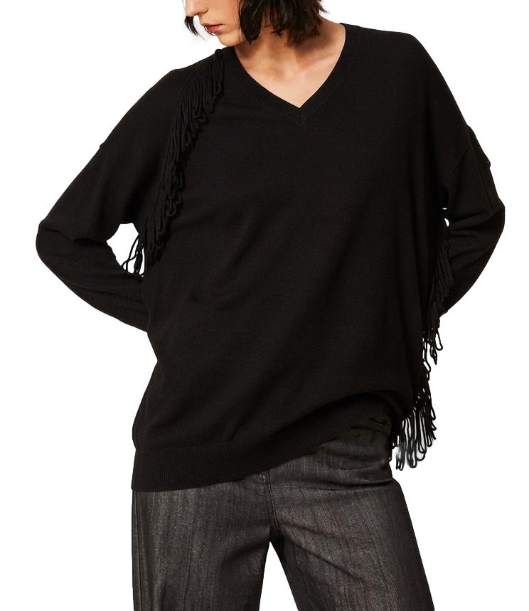 Actitude Twinset Maglia da Donna - Nero - 262ap3012