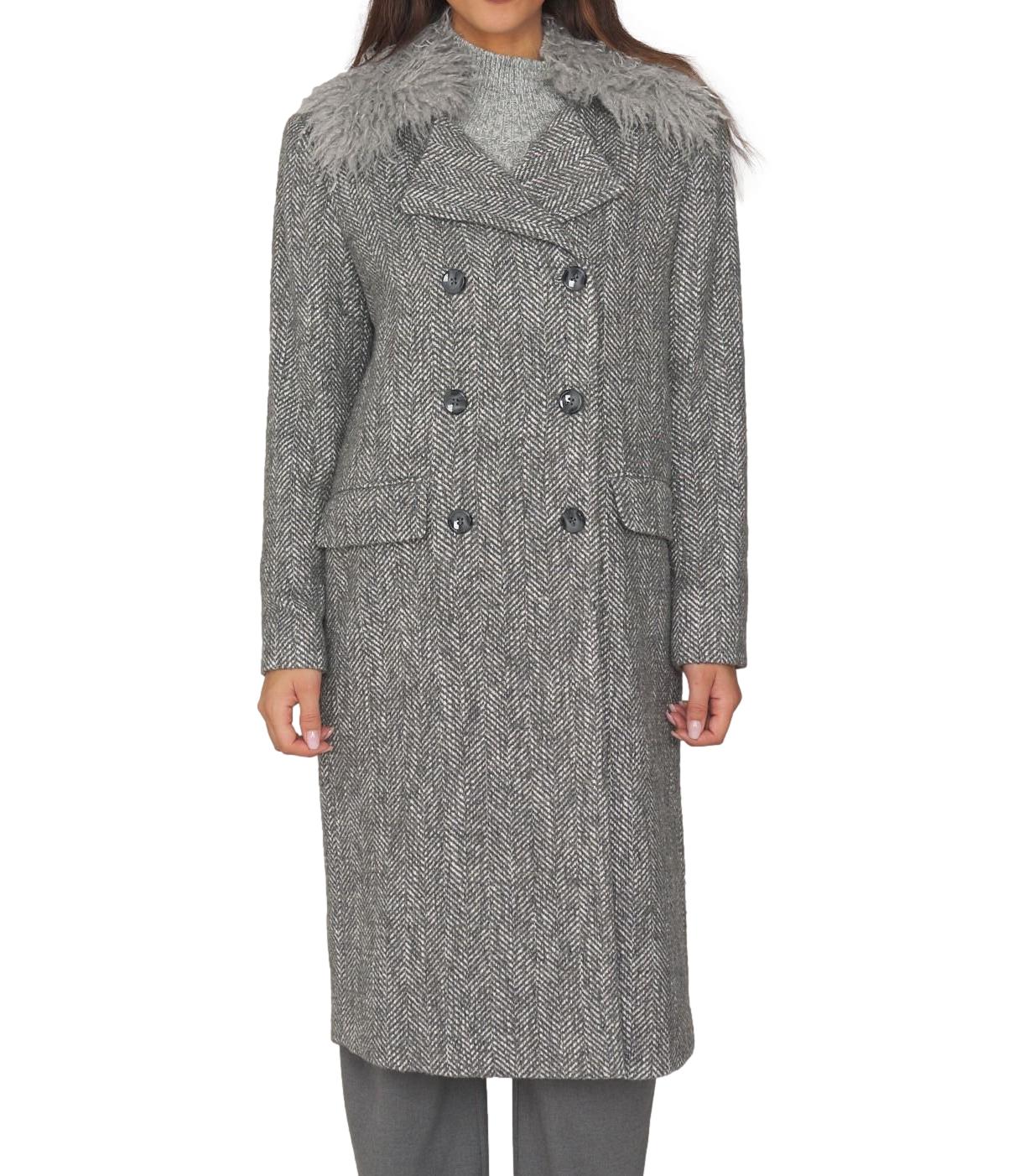 Actitude Twinset Cappotto da Donna - Grey Herringbone - 262at2191