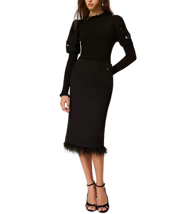 Actitude Twinset Maglia da Donna - Nero - 262at3105