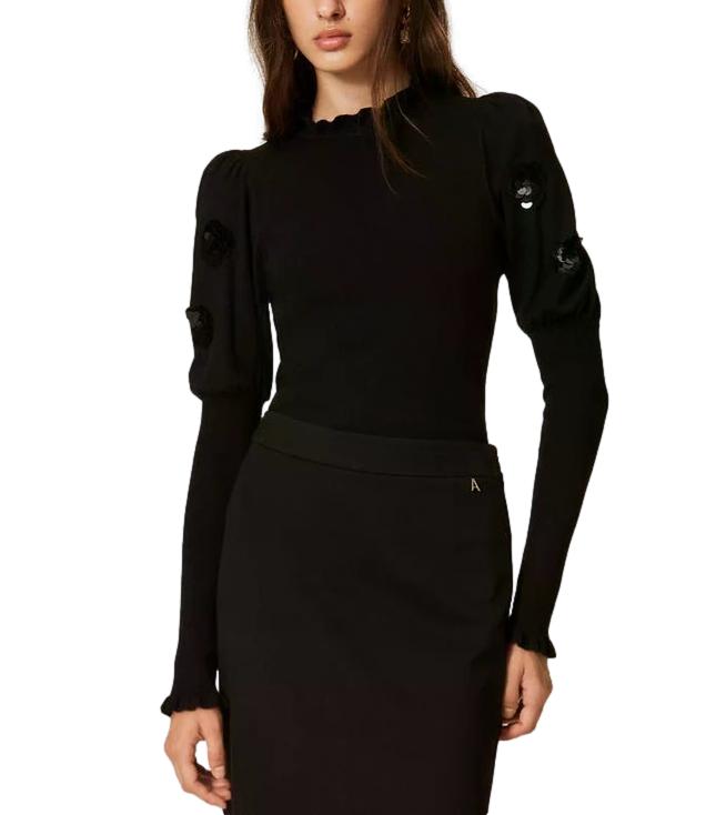 Actitude Twinset Maglia da Donna - Nero - 262at3105