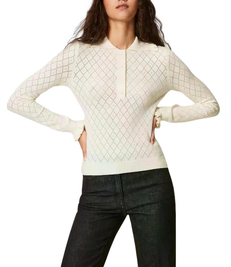 Actitude Twinset Polo da Donna - Neve - 262at3113