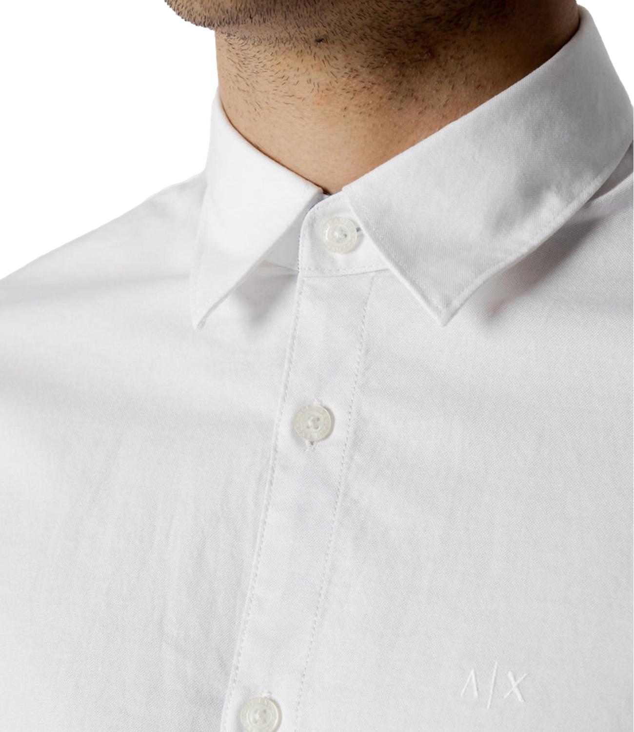 Armani Exchange Camicia da Uomo - White Oxford/7blue/w - 8nzcgbz8anz