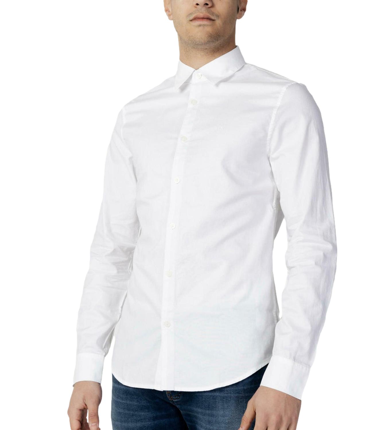 Armani Exchange Camicia da Uomo - White Oxford/7blue/w - 8nzcgbz8anz