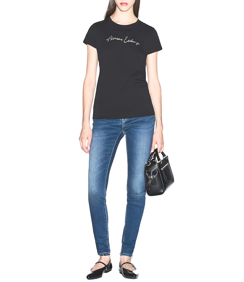 Armani Exchange T-Shirt da Donna - Black / Gold - Xw001457af10356