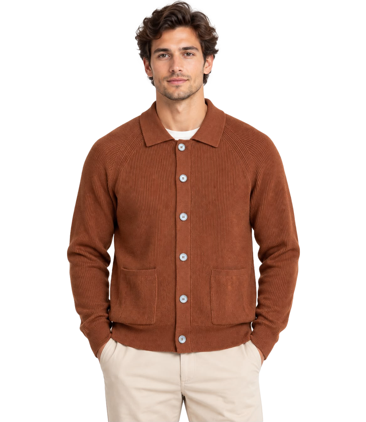 At.p.co Cardigan da Uomo - Mattone - A33421l126