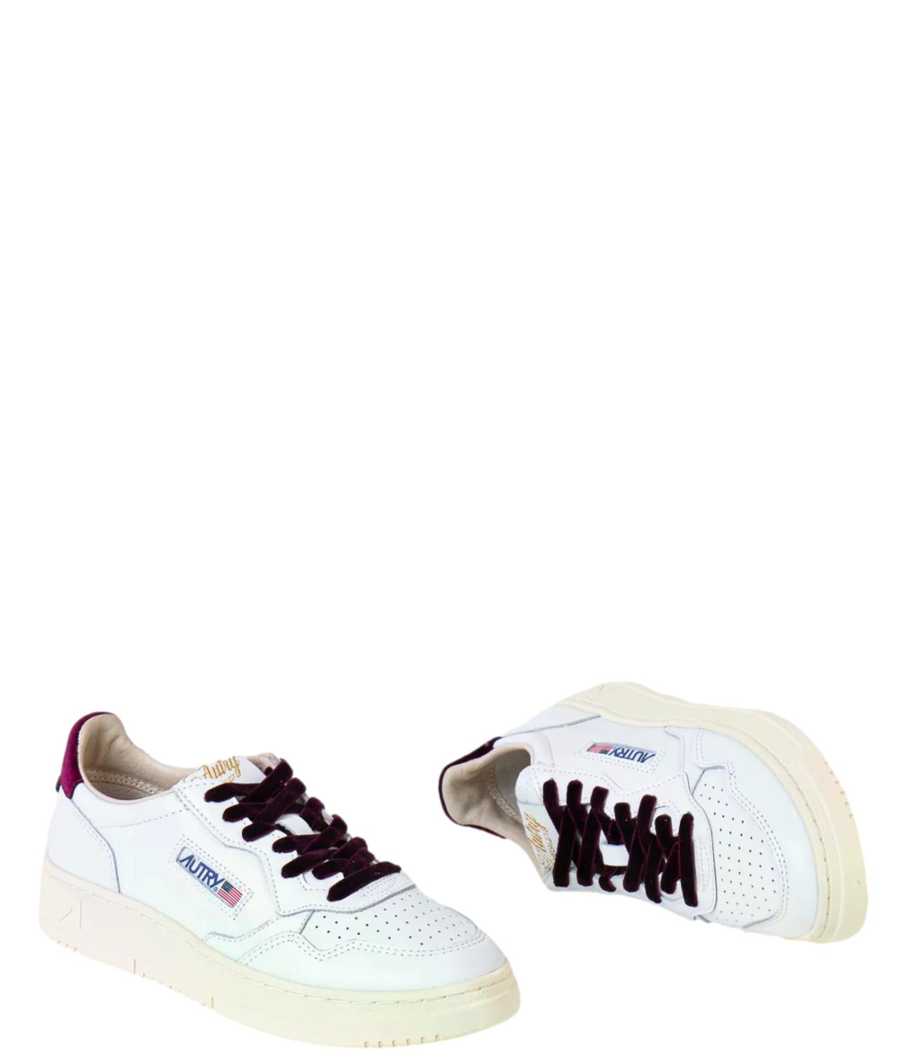 Autry Sneakers da Donna - Leather/velvet/logo White/fig - Aulw Vz01