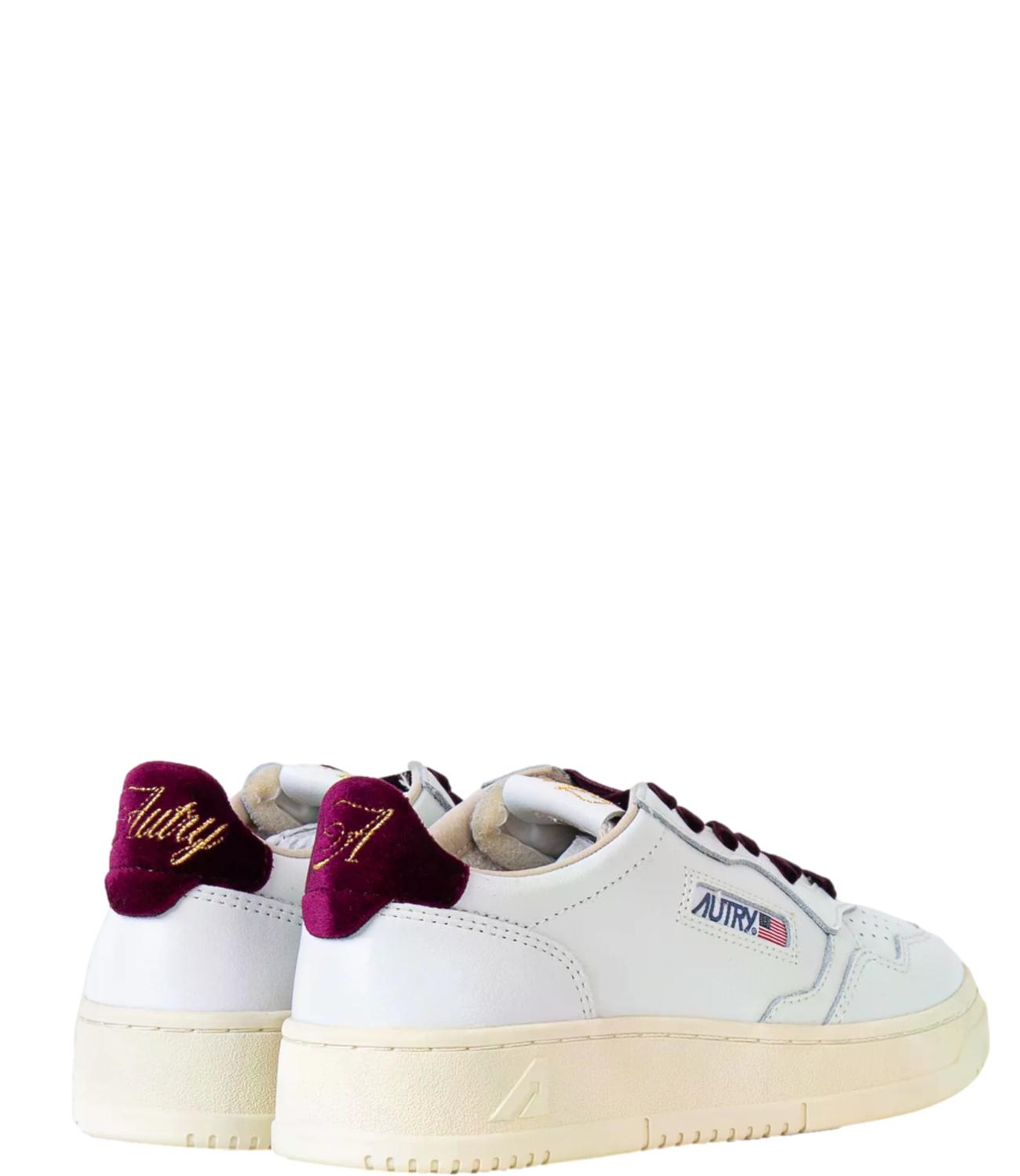 Autry Sneakers da Donna - Leather/velvet/logo White/fig - Aulw Vz01