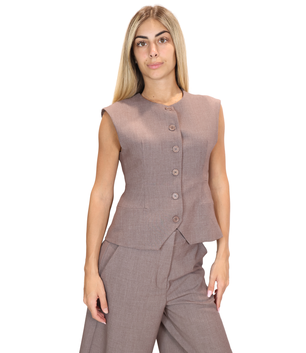 Dixie Gilet da Donna - Nocciola - Lal1yic