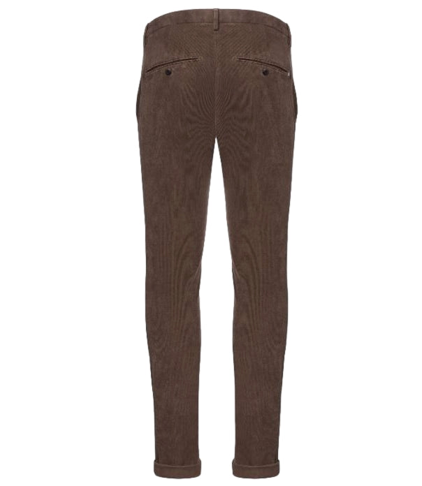 Pantaloni Gaubert marrone velluto stretch
