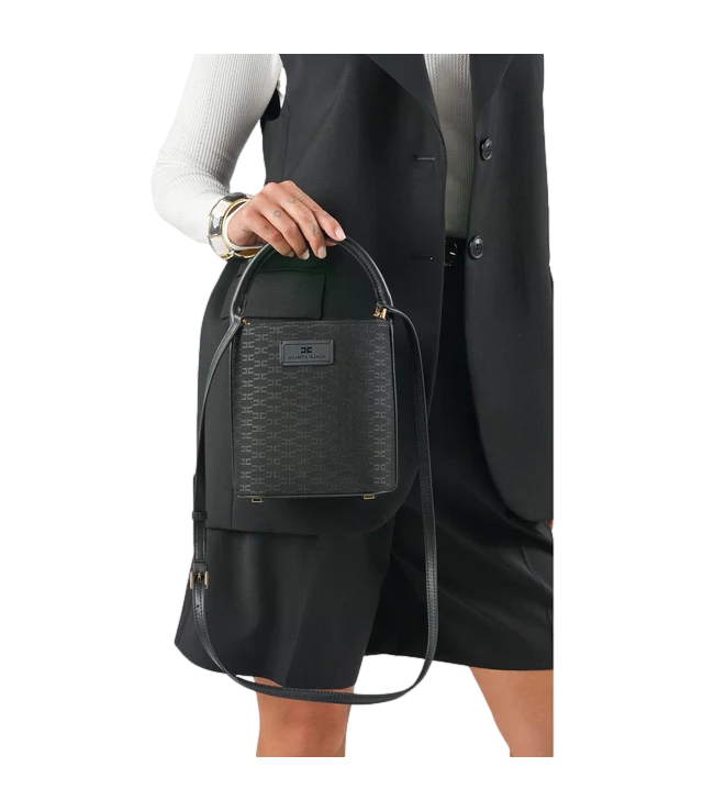 Borsa Elisabetta Franchi a secchiello con logo patch