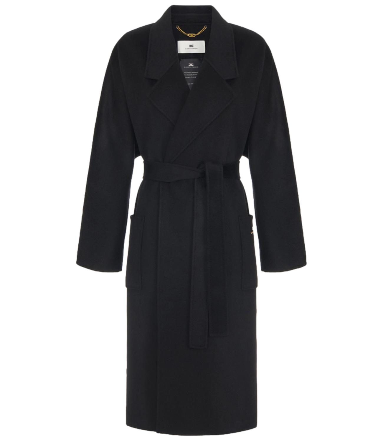 EF Cappotto in panno nero donna