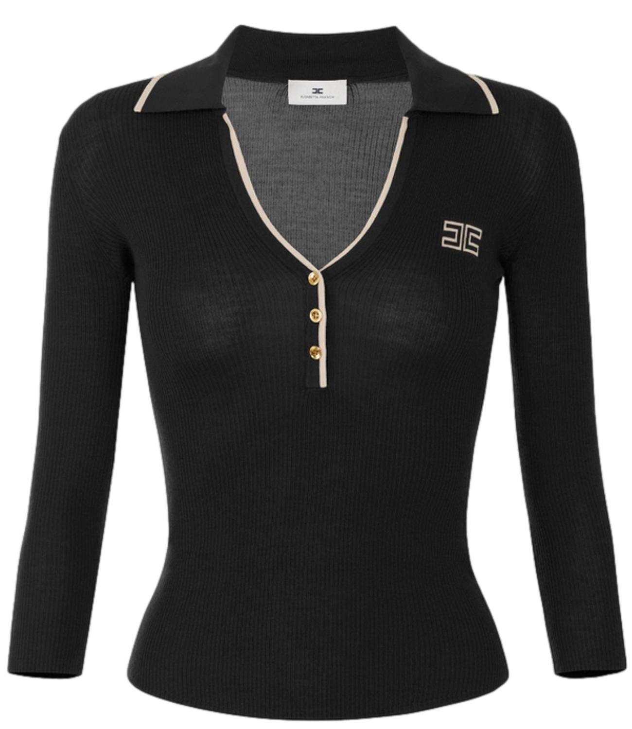 Elisabetta Franchi Maglia da Donna - Nero/burro - Mk17b66e2