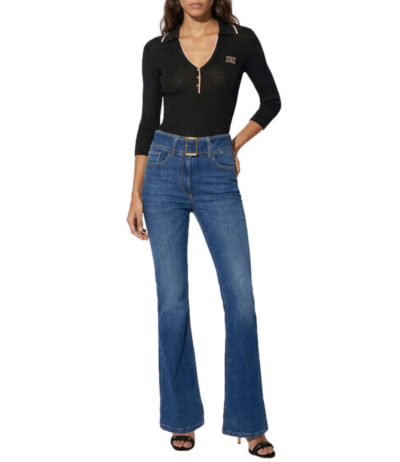 Elisabetta Franchi Maglia da Donna - Nero/burro - Mk17b66e2
