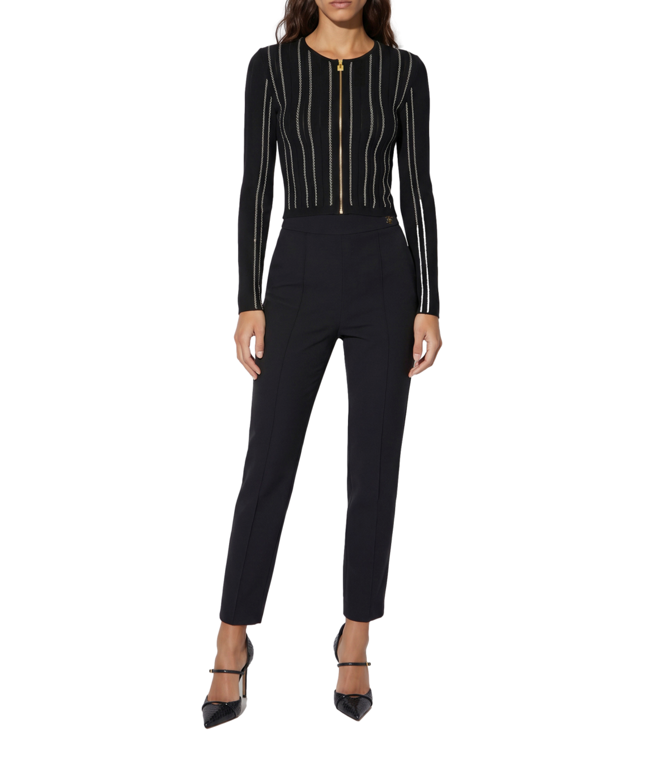 Elisabetta Franchi Maglia da Donna - Nero/burro - Mk38q67e2