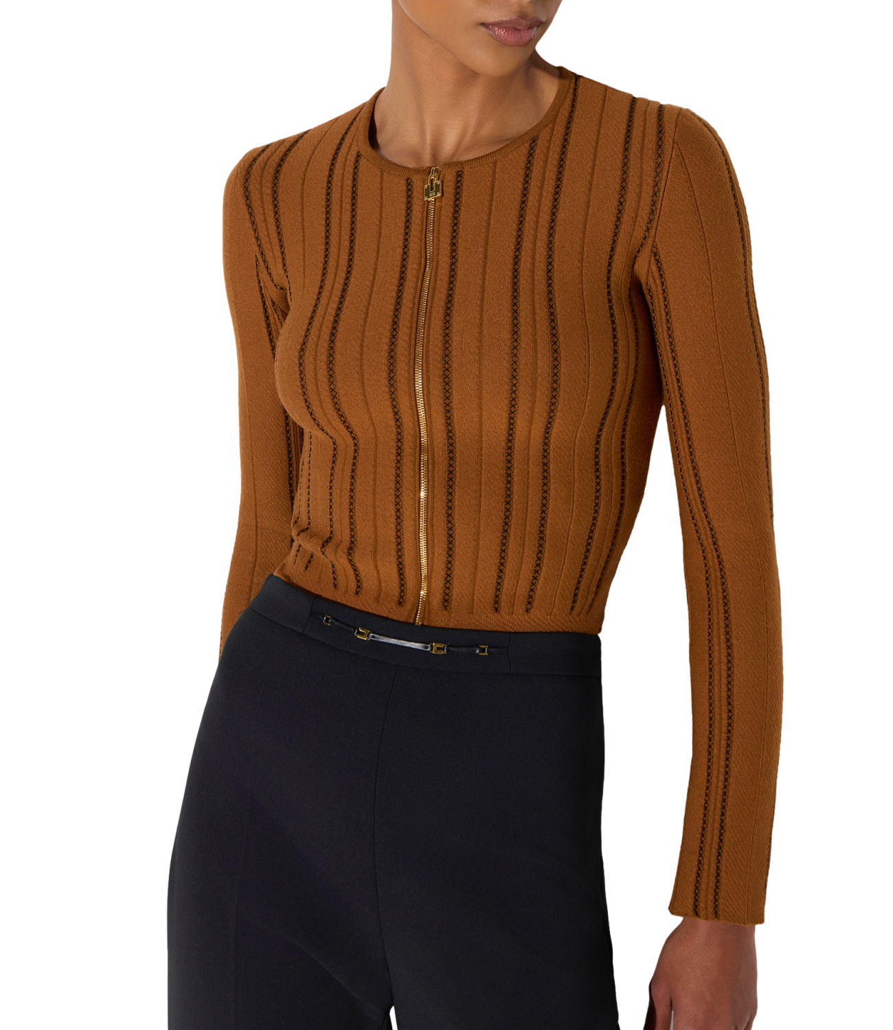 Elisabetta Franchi Maglia da Donna - Sigaro/nero - Mk38q67e2