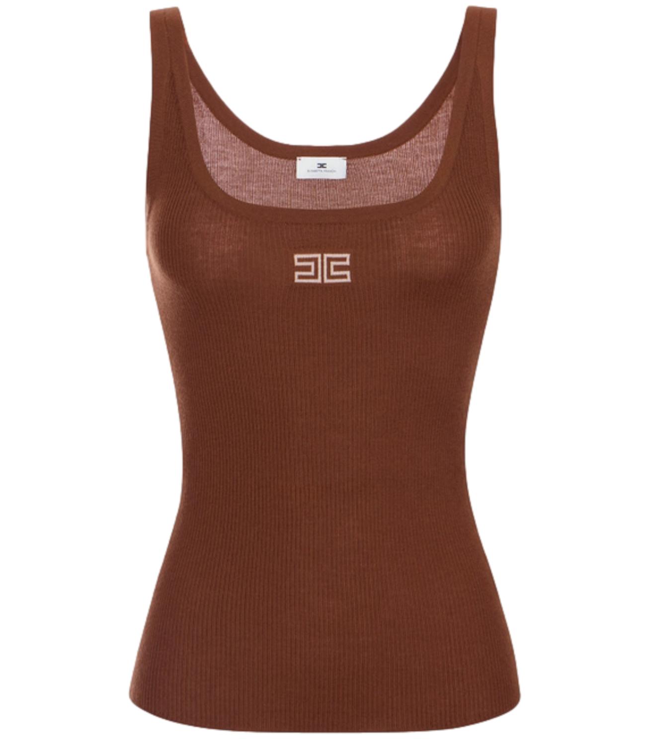 Elisabetta Franchi Top da Donna - Sigaro/nude - Tk03b66e2