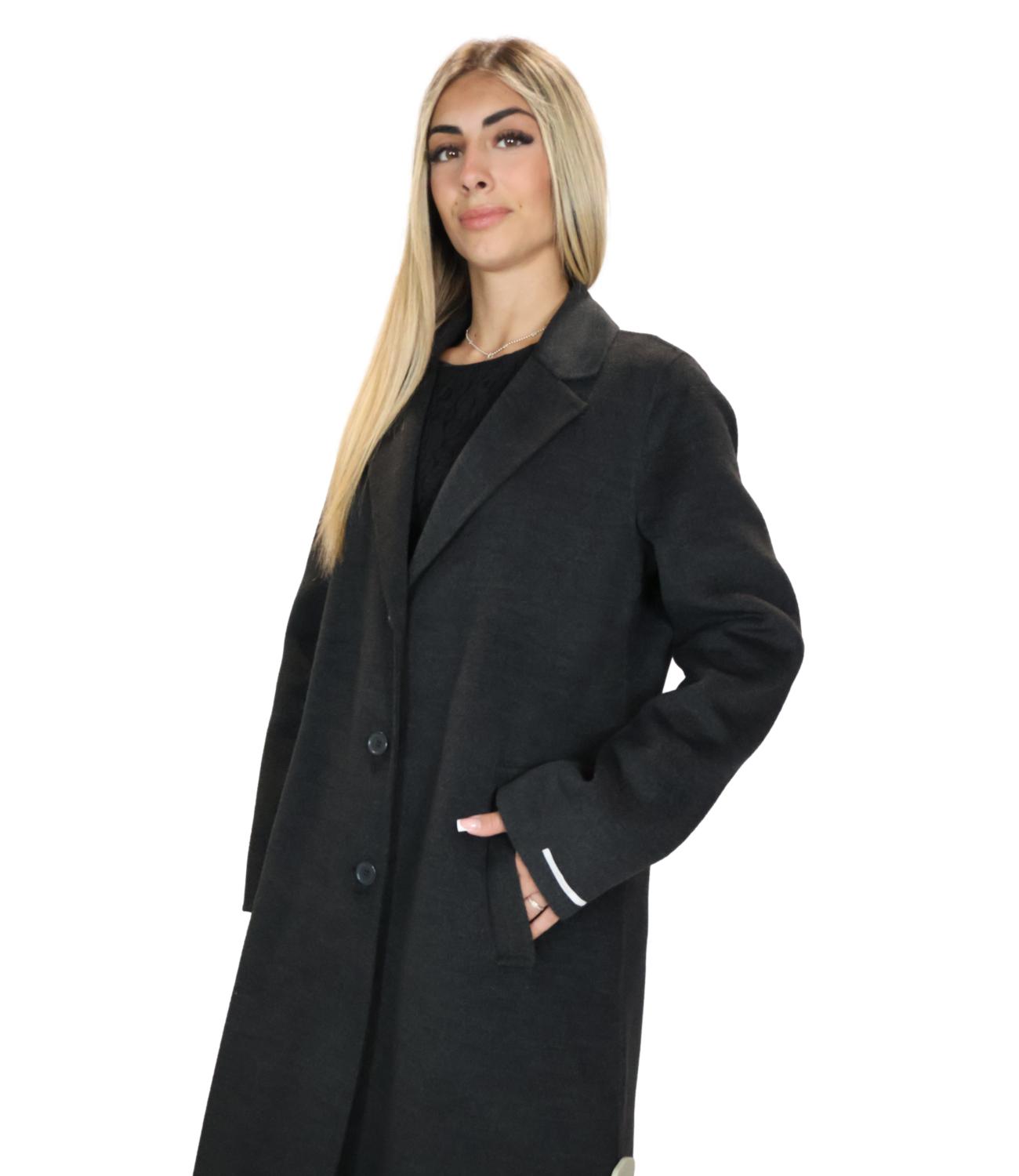 Emme Marella Cappotto da Donna - Grigio Scuro Melange - 2625016031200