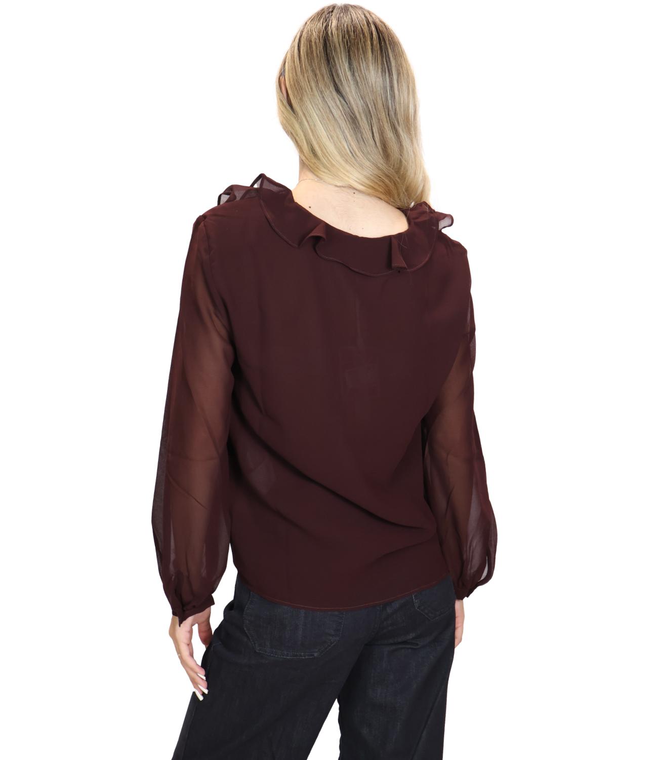 Emme Marella Camicia da Donna - Bordeaux - 2625116032200