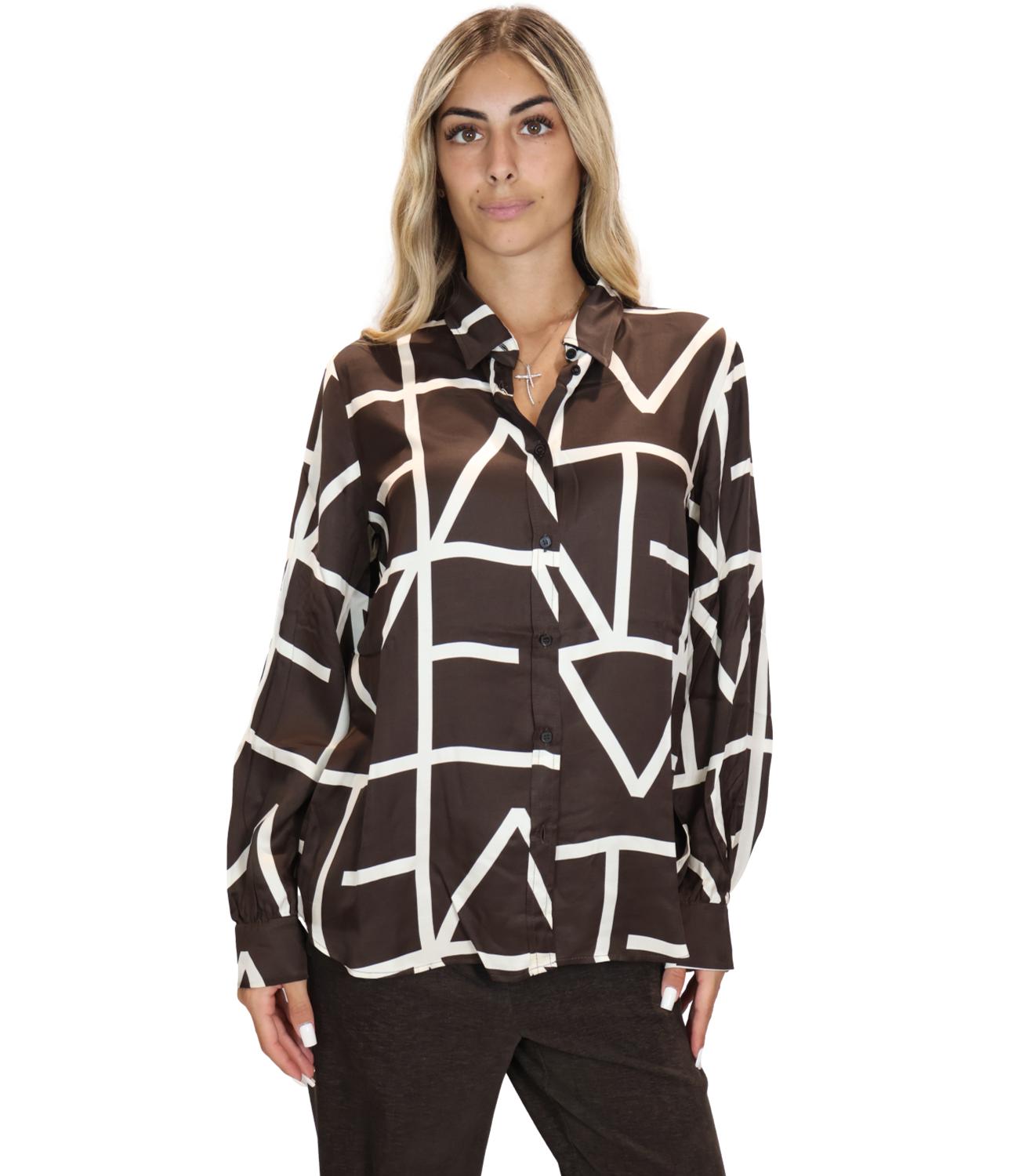 Emme Marella Camicia da Donna - Marrone - 2625116102200