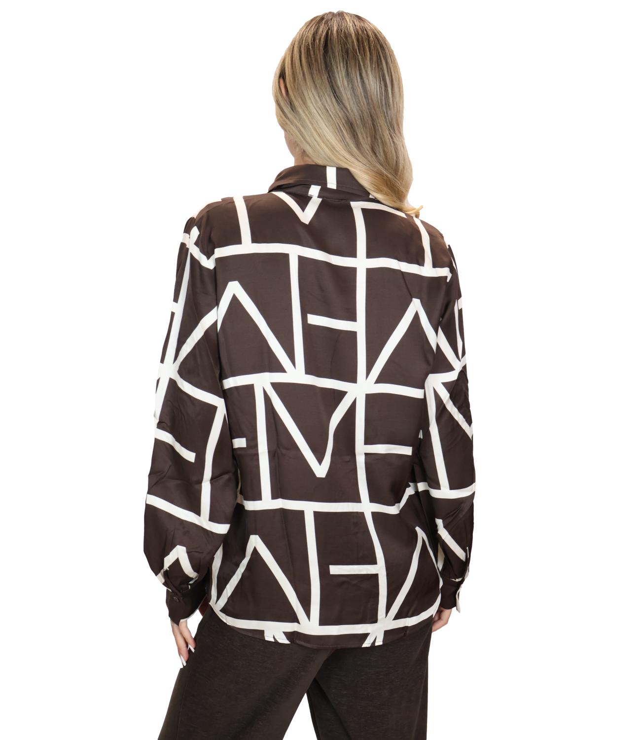 Emme Marella Camicia da Donna - Marrone - 2625116102200