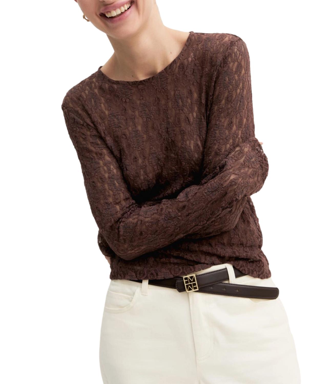 Emme Marella T-Shirt da Donna - Marrone - 2625976041200