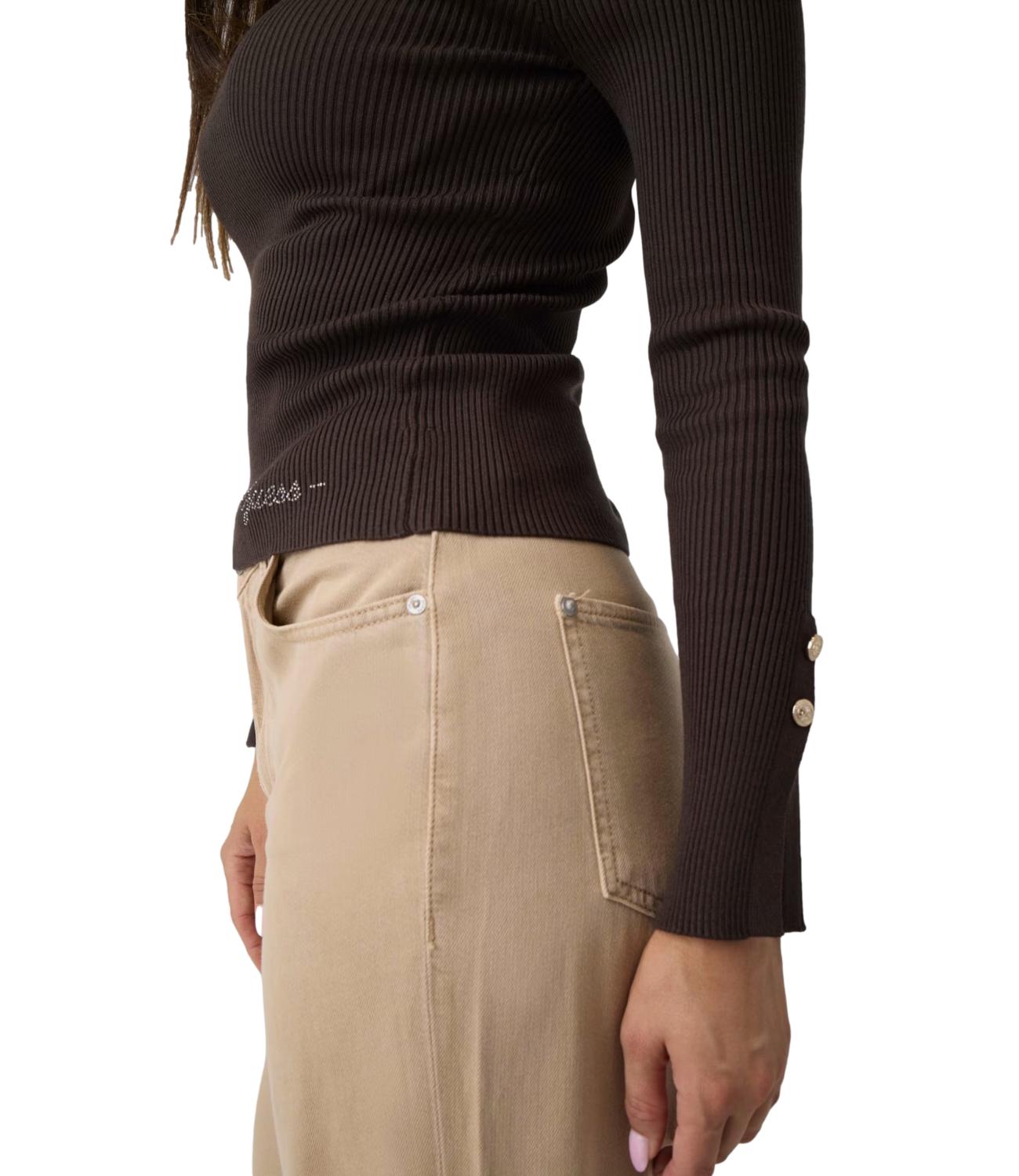 Guess Maglia da Donna - Dark Coffee - W6br29z1417