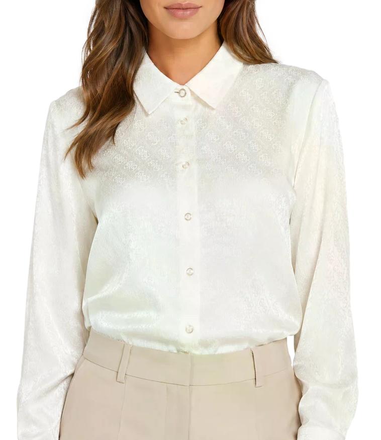 Guess Camicia da Donna - Cream White - W6yh22w2945