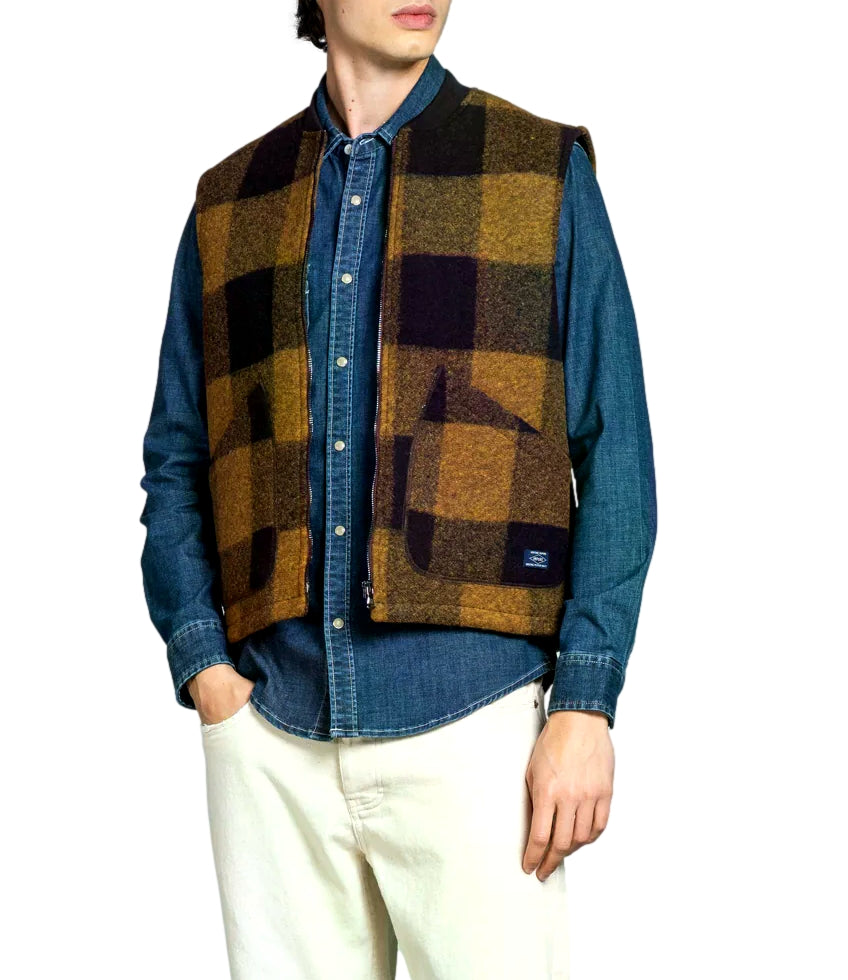 Impure Gilet da Uomo - Ocra Check - Im26fwjmterry102