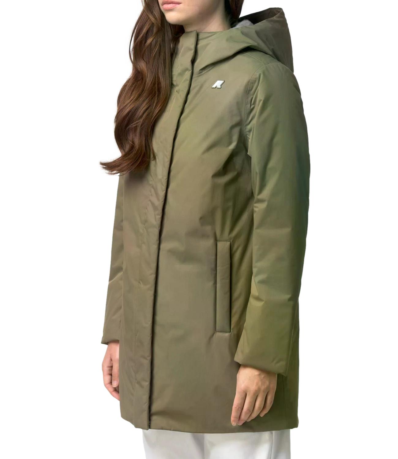 K-Way Giacca da Donna - Green Army - Grey Warm - K8144cw