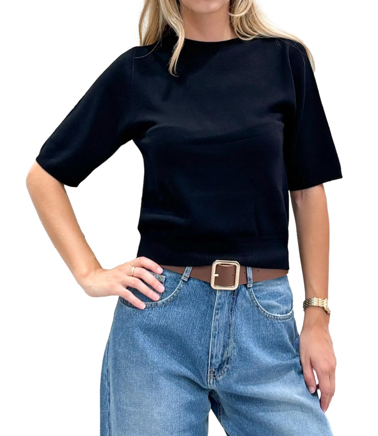 Kontatto Maglia da Donna - NerO-Black - 3m1704c