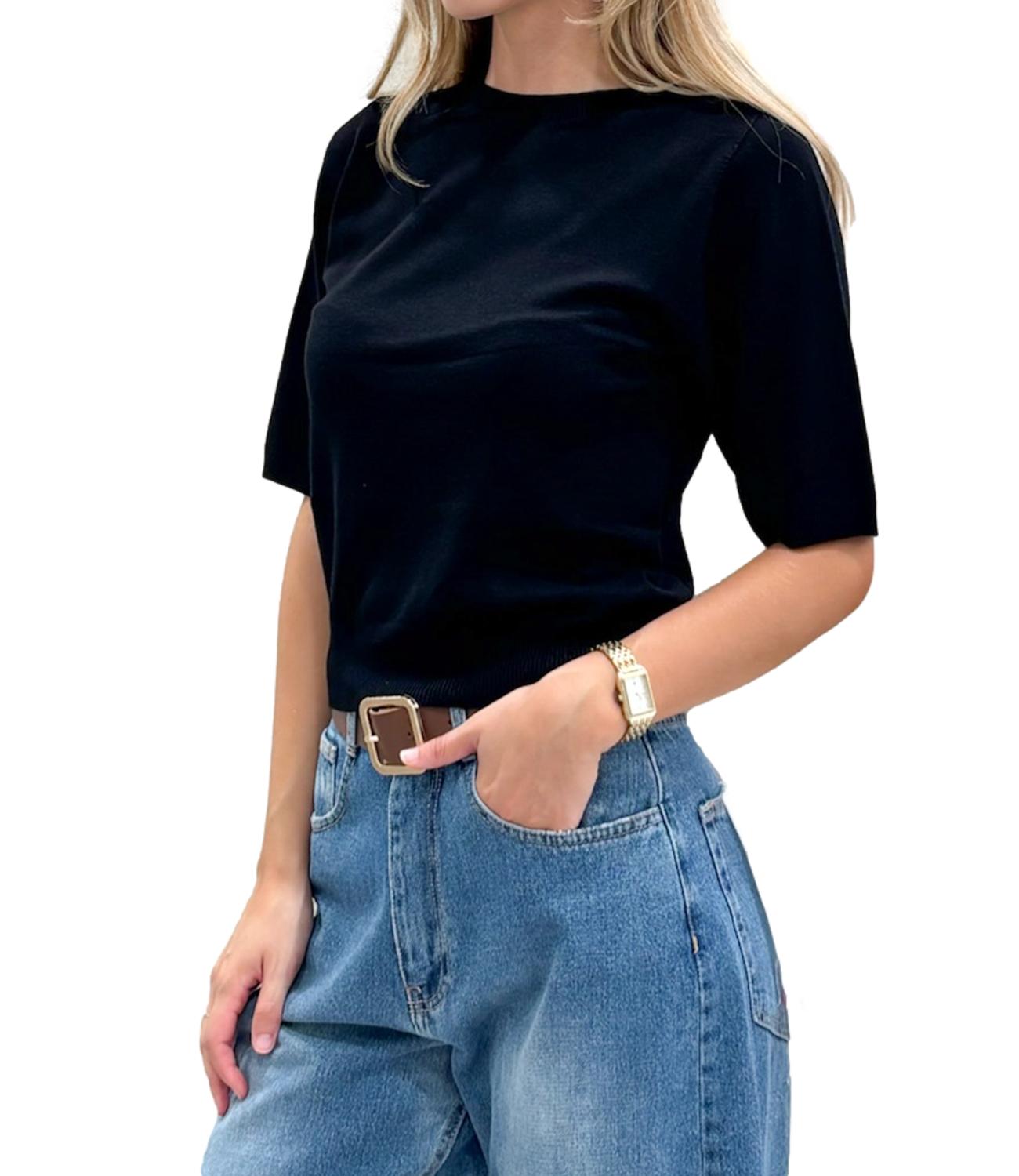 Kontatto Maglia da Donna - NerO-Black - 3m1704c