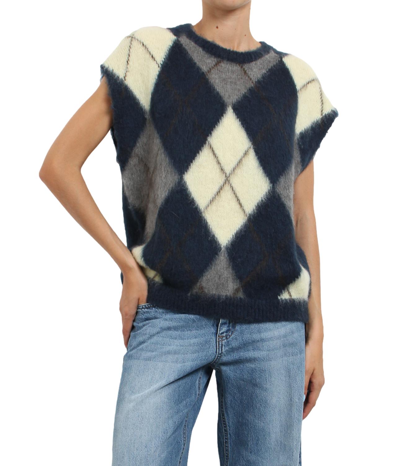 Kontatto Gilet da Donna - BlU-GiallinO-Grigio MediO-Moka - 3m1815c