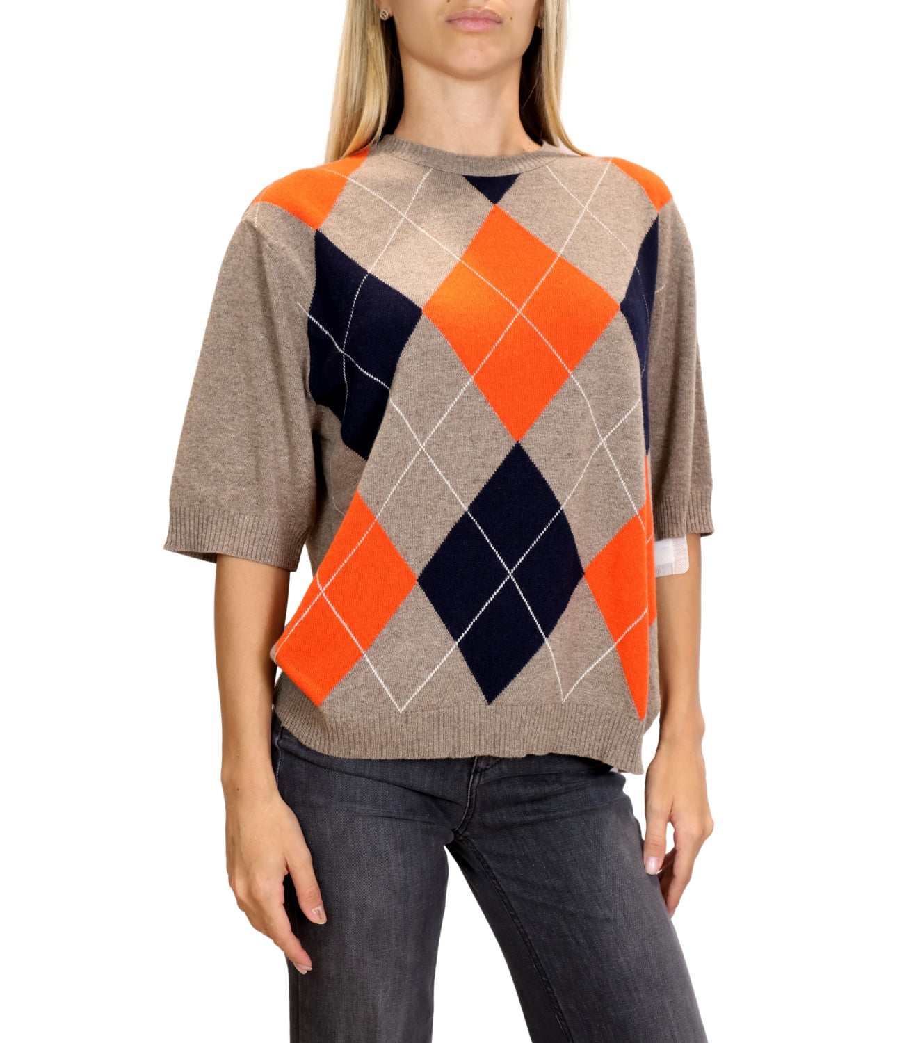 Kontatto Maglia da Donna - Tortora/arancio - 3m1937ni
