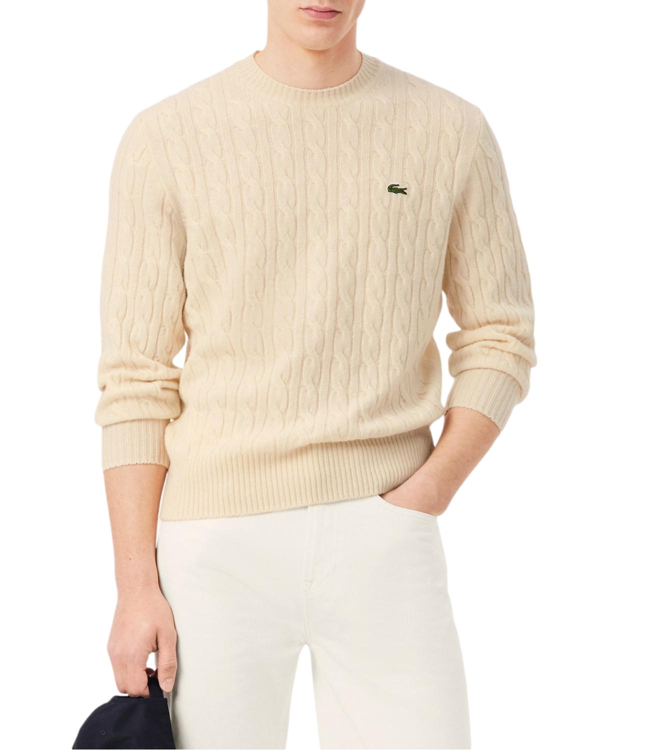Lacoste Pullover da Uomo - Panna - Ah2924