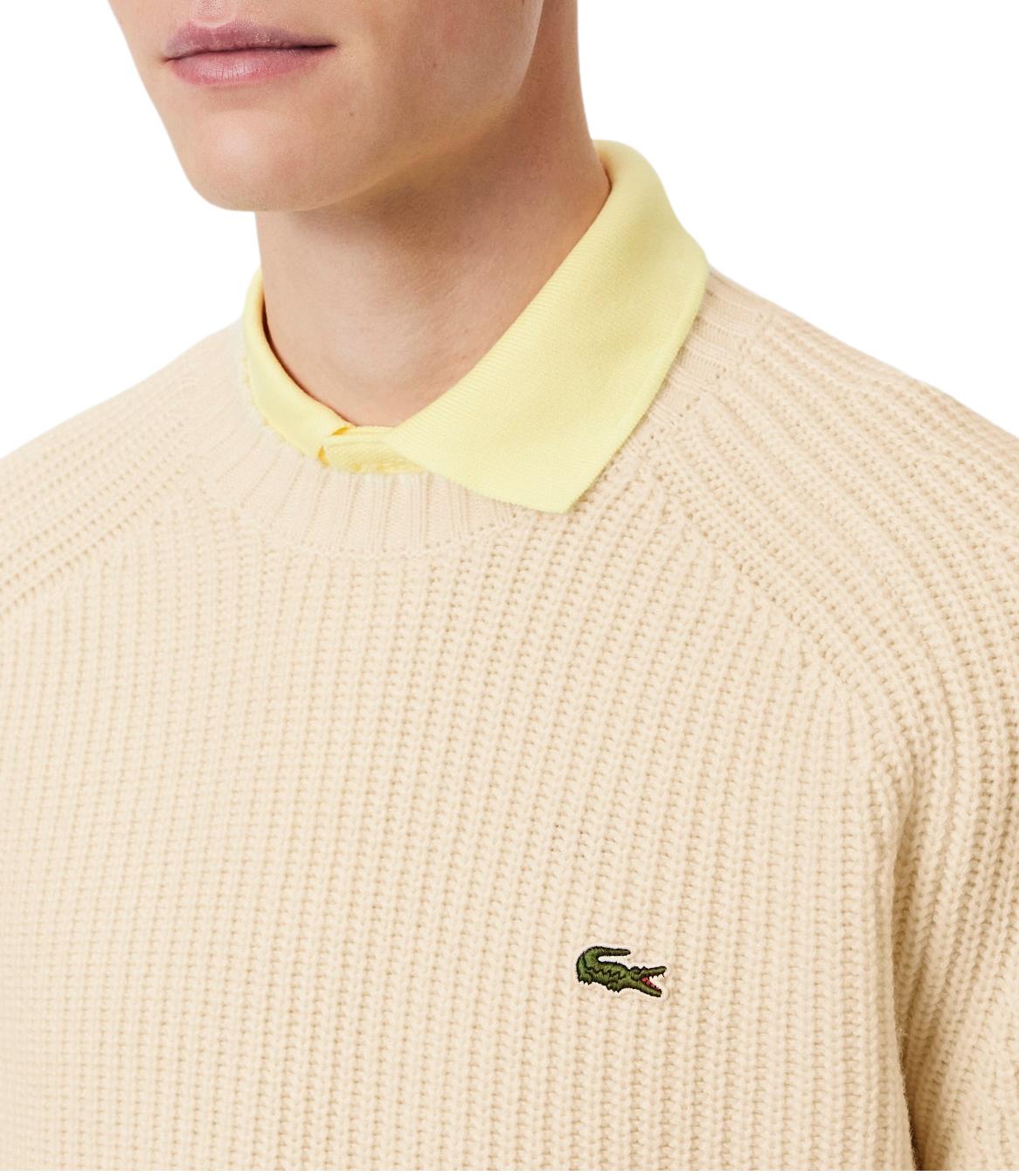 Lacoste Pullover da Uomo - Panna - Ah3142