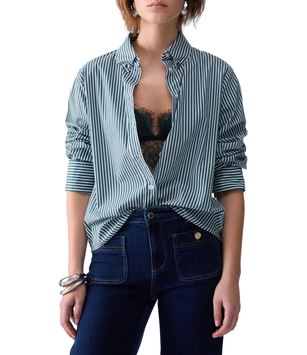 Liu jo Camicia da Donna - Dark Green/white - Cf6195t796a