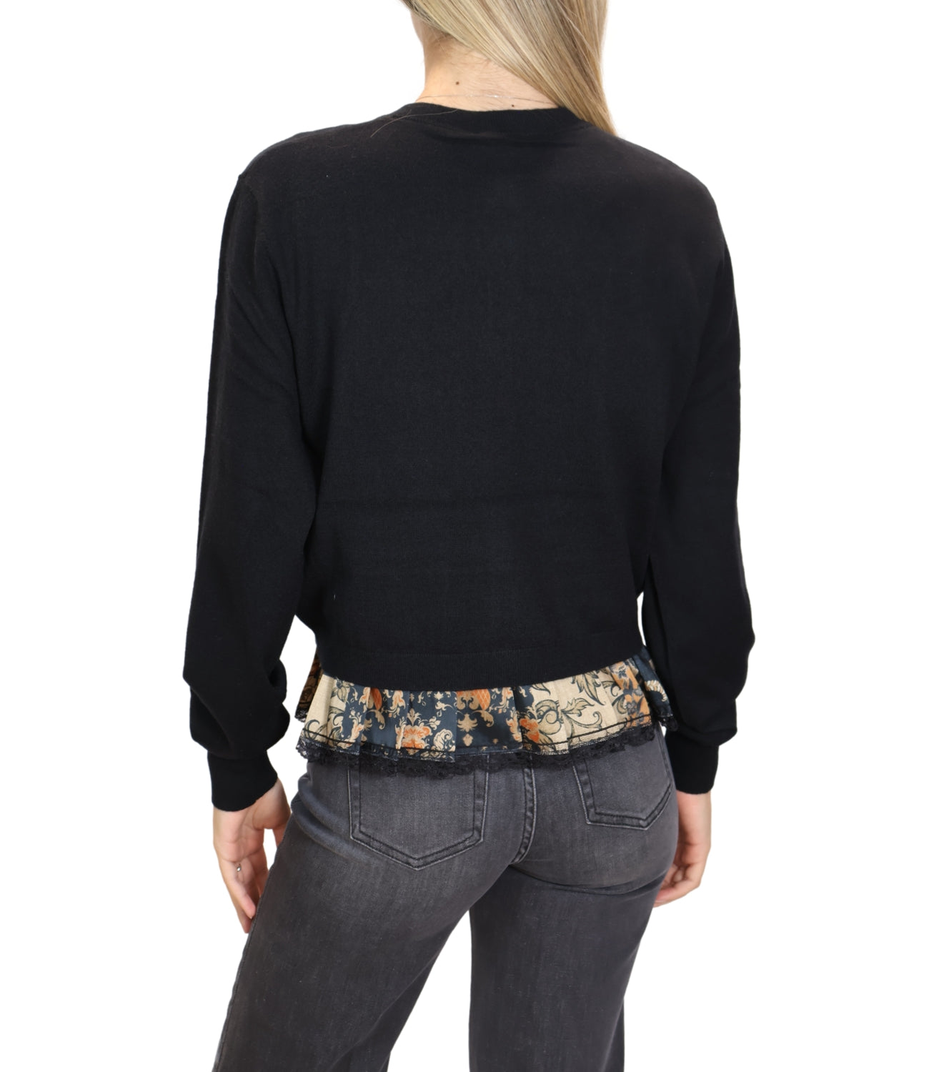 Liu jo Cardigan da Donna - Black/blossom Patch - Wf6034ma16r