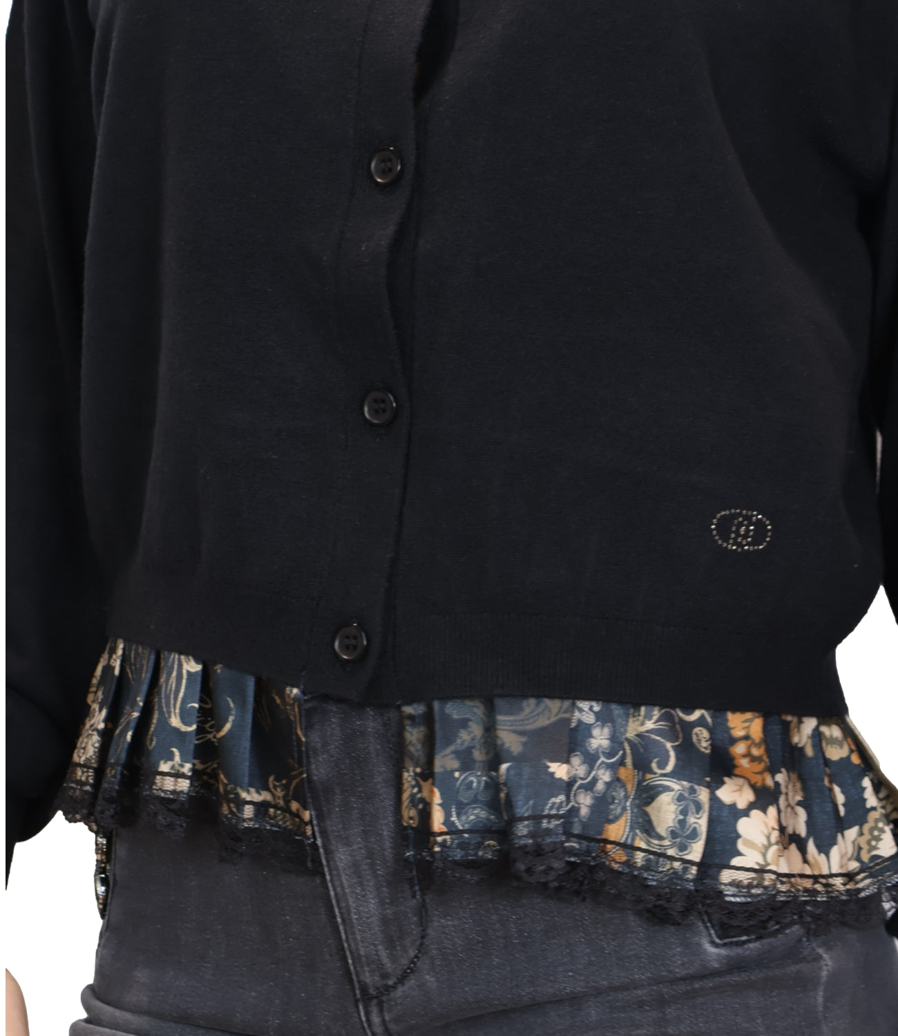 Liu jo Cardigan da Donna - Black/blossom Patch - Wf6034ma16r