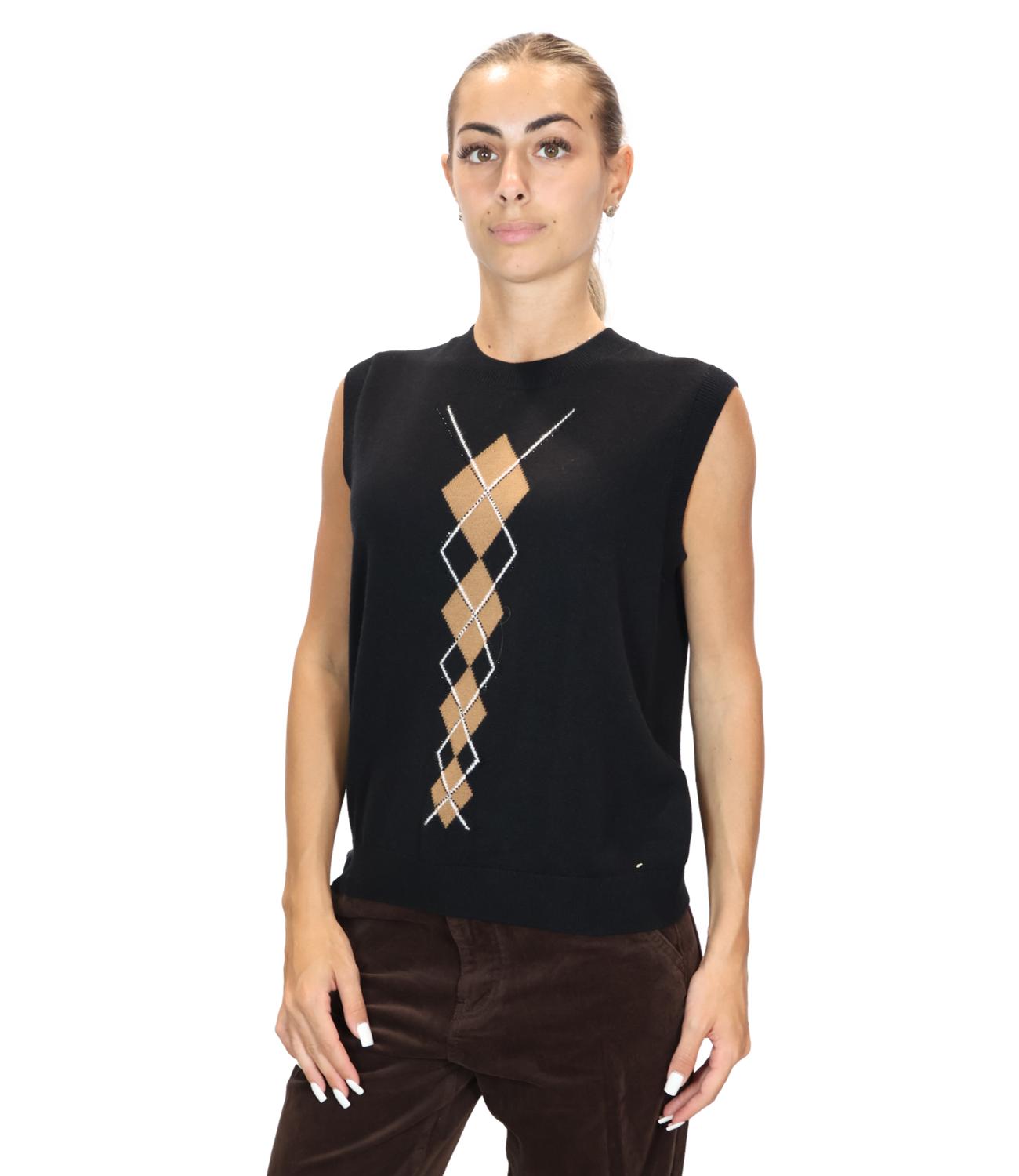 Liu jo Maglia da Donna - Ballantyne Black/bei - Wf6289ma16r