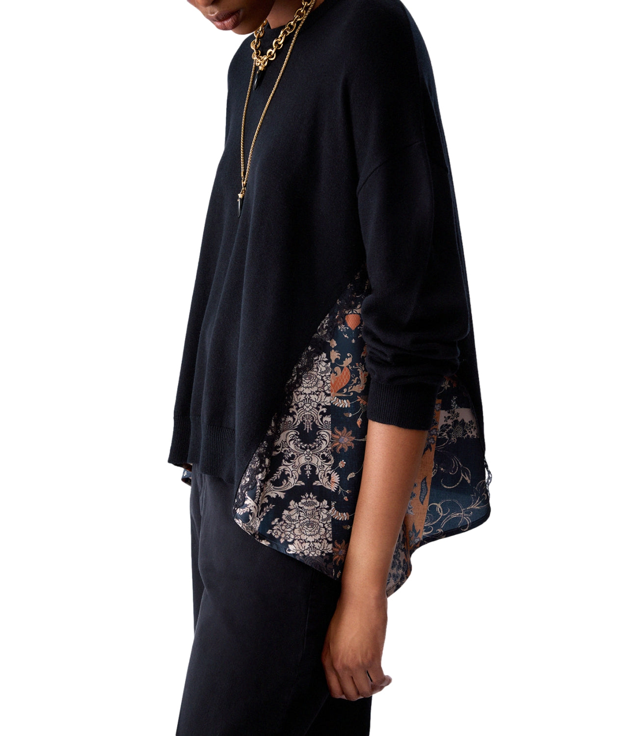 Liu jo Maglia da Donna - Black/blossom Patch - Wf6290ma16r