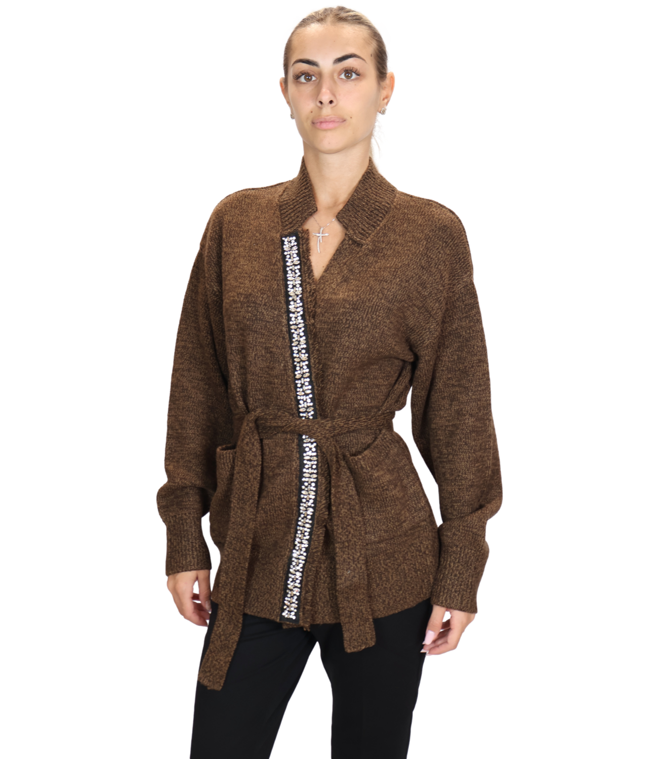 Liu jo Maglia da Donna - Brown Mouline - Wf6382ma27s