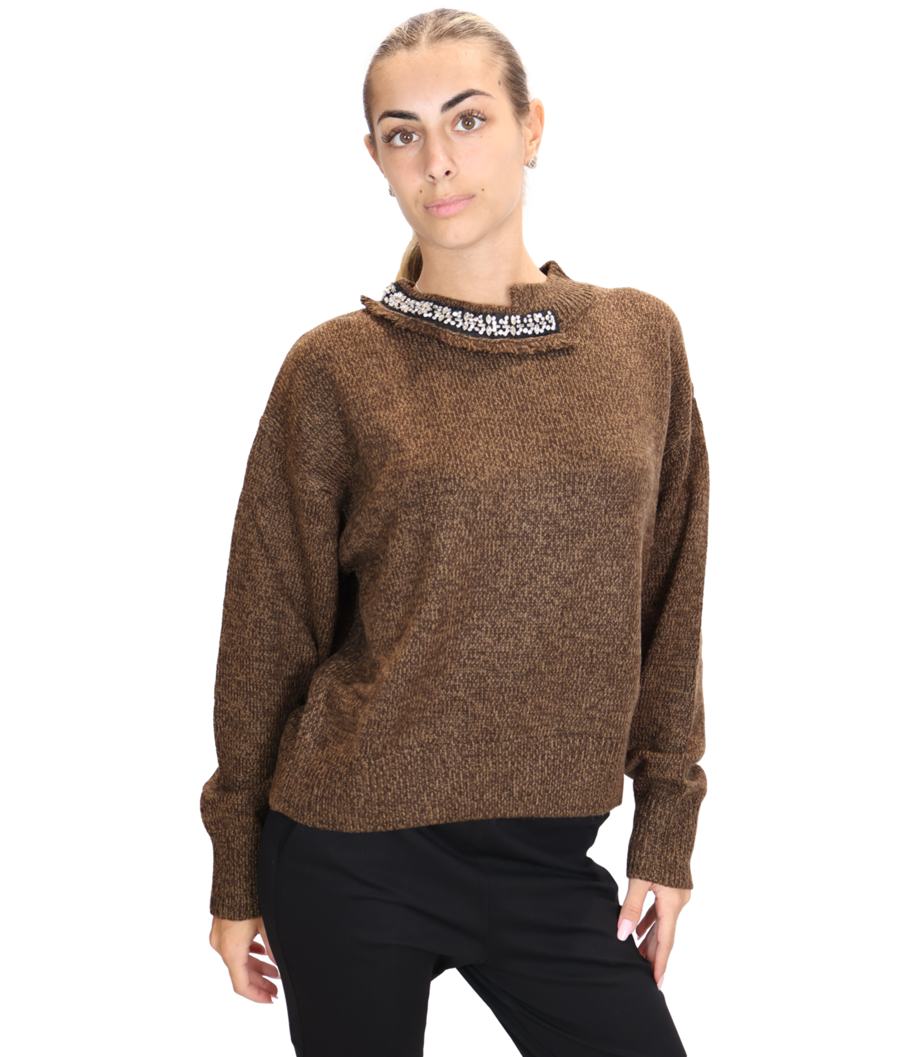 Liu jo Maglia da Donna - Brown Mouline - Wf6383ma27s