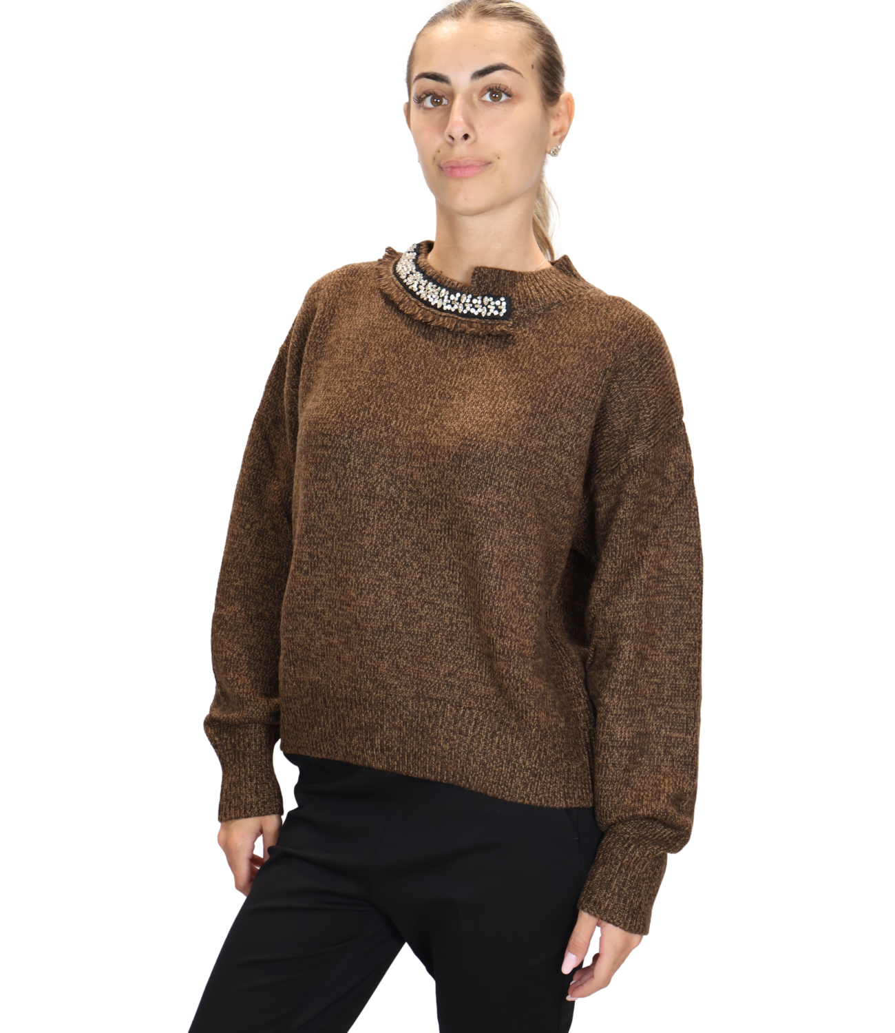 Liu jo Maglia da Donna - Brown Mouline - Wf6383ma27s