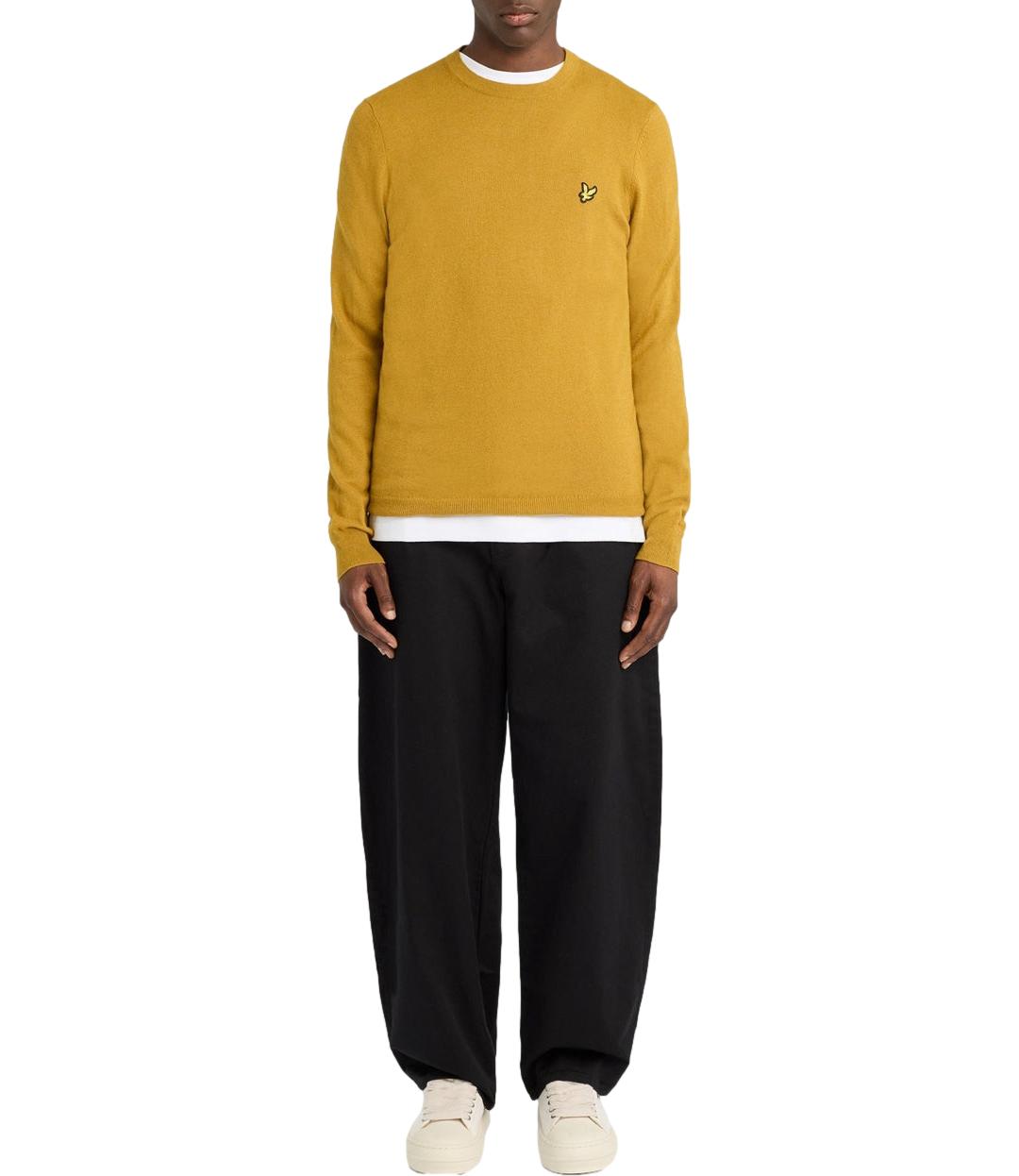Pullover girocollo Lyle & Scott giallo bronze