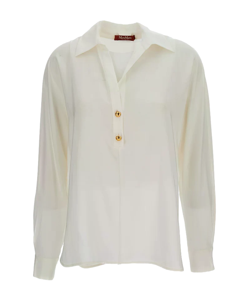 Mstaia Camicia in crepe de chine bianca