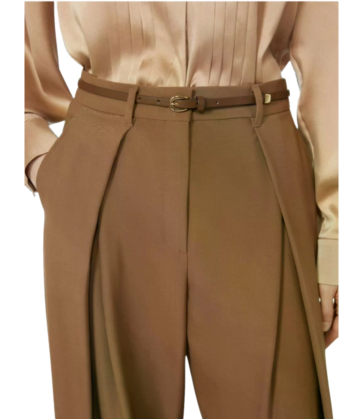 Pantalone Mstaere Max Mara Studio marrone cuoio