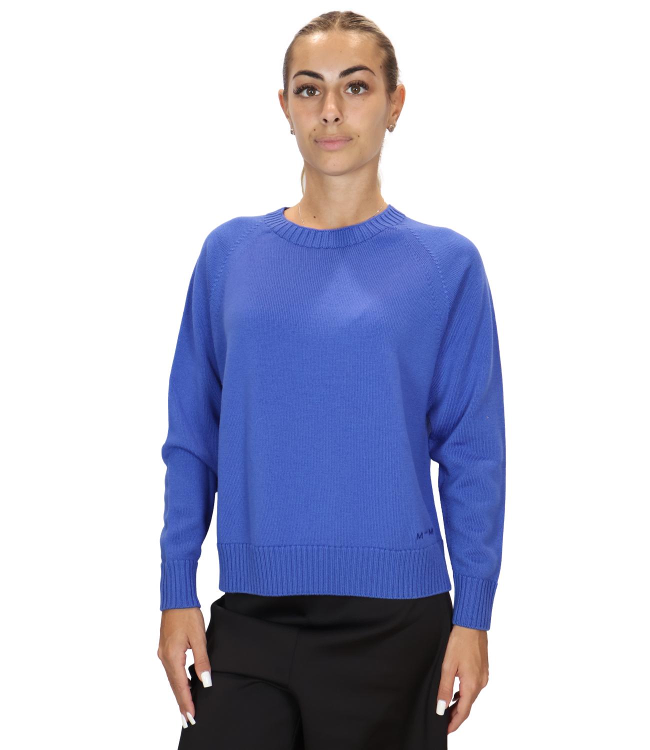 Mm Maglia da Donna - Blu Cina - 2626366138600